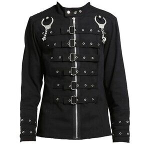 COPY - Gothic Military Band Black Punk Rock Black Handcuff Jacket